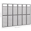 vidaXL 6-Panel Room Divider/Trellis Solid Fir Wood Grey 242.5x180 cm