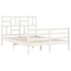 vidaXL Bed Frame without Mattress White Double Solid Wood