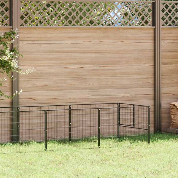 vidaXL Dog Kennel Black 5 m&sup2; Steel