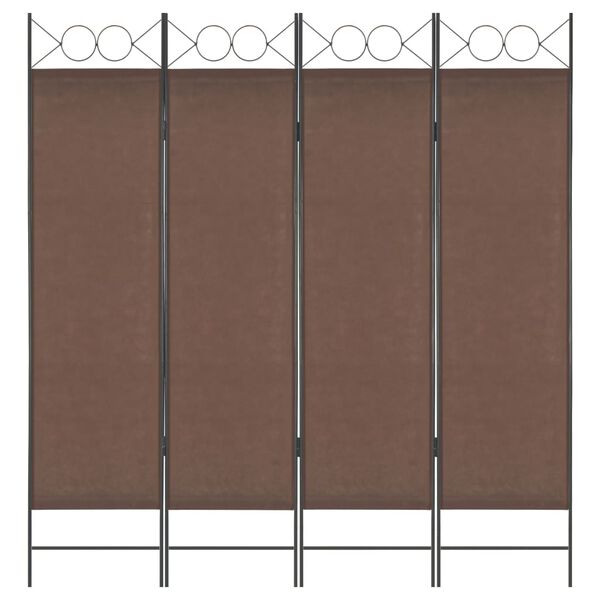 vidaXL 4-Panel Room Divider Brown 160x180 cm