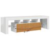 vidaXL TV Cabinet with LED Lights High Gloss White 140x36.5x40 cm
