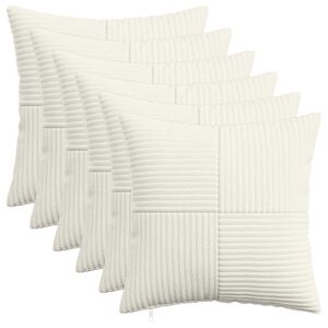 vidaXL Cushion Cover 6 pcs ALMELO Cream 40 x 40 cm Corduroy