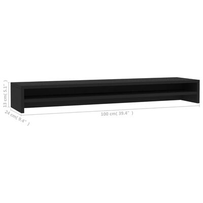 vidaXL Monitor Stand Black 100x24x13 cm Engineered Wood