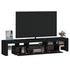 vidaXL TV Cabinet with LED Lights Black 200x36.5x40 cm