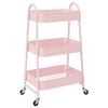 vidaXL Storage Trolley 3-Tier Pink 42x41,5x77 cm Steel