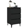 vidaXL Bed Cabinet with Metal Legs Black 40x35x69 cm