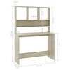 vidaXL Desk with Shelf Sonoma Oak 110x45x157 cm Engineered Wood