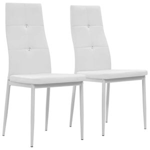 vidaXL Dining Chairs 2 pcs White Faux Leather
