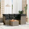 vidaXL 5 Piece Garden Sofa Set with Cushions Grey Poly Rattan