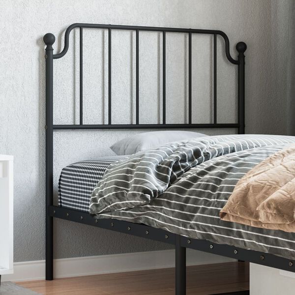 vidaXL Metal Replace Headboard Black 90 cm
