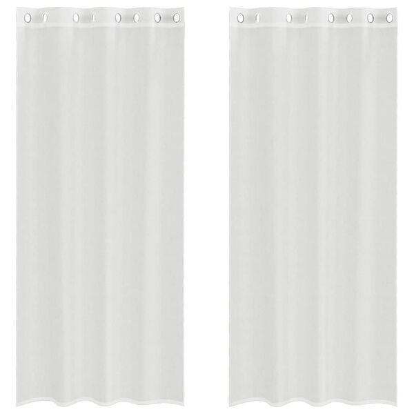 vidaXL Voile Curtains with Grommets 2 pcs White