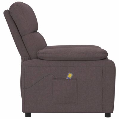vidaXL Massage Chair Dark Brown Fabric