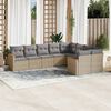 vidaXL 9 Piece Garden Sofa Set with Cushions Mix Beige Poly Rattan
