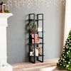 vidaXL 4-Tier Book Cabinet Black 40x30x140 cm Solid Pine Wood