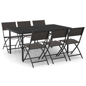vidaXL 7 Piece Outdoor Dining Set Steel