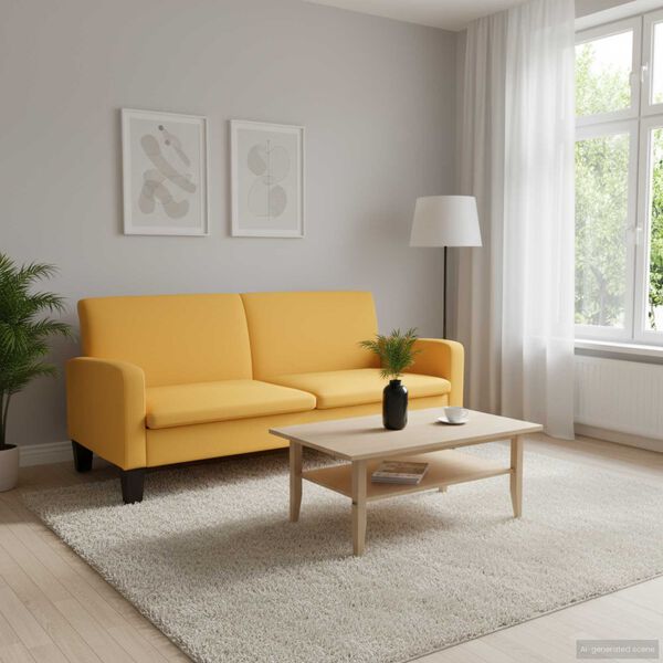 vidaXL 3-Seater Sofa 180x65x76 cm Yellow