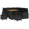 vidaXL Garden Sofa Set 8 pcs Black Poly Rattan