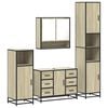vidaXL 4 Piece Bathroom Furniture Set Sonoma Oak Engineered Wood