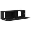 vidaXL TV Cabinet 2 pcs Black 100 x 30 x 30 cm Engineered Wood