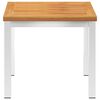 vidaXL Garden Side Table 45x45x38 cm Solid Acacia Wood and Stainless Steel