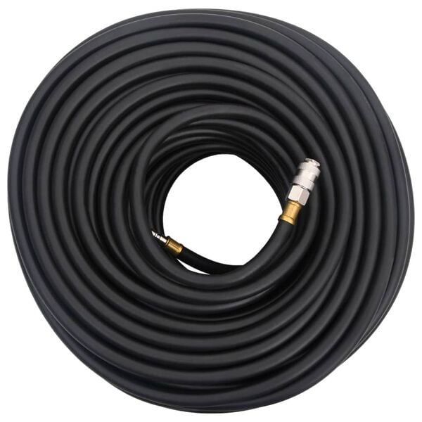 vidaXL Hybrid Air Hose Black 0.6" 50 m Rubber and PVC