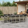 vidaXL 13 Piece Garden Dining Set with Cushions Light Grey Poly Rattan