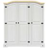 vidaXL Wardrobe Mexican Pine Corona Range 3 Doors White