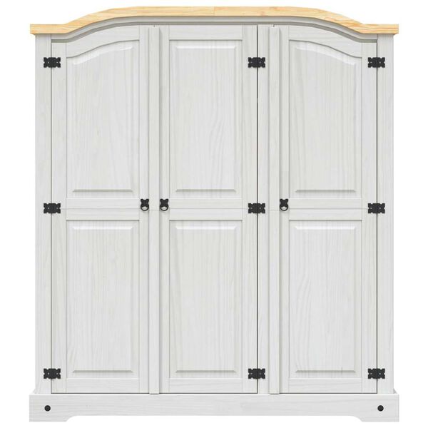 vidaXL Wardrobe Mexican Pine Corona Range 3 Doors White