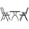 vidaXL 3 Piece Garden Dining Set Anthracite Metal Mesh