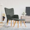 vidaXL Relaxing Chair with a Stool Dark Grey Fabric