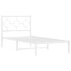 vidaXL Metal Bed Frame without Mattress with Headboard White 90x190cm