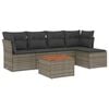 vidaXL 6 Piece Garden Sofa Set with Cushions Grey Poly Rattan