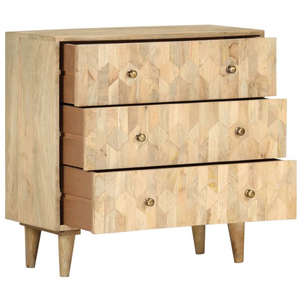 vidaXL Drawer Cabinet 75x35x75 cm Solid Mango Wood