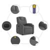 vidaXL Electric Massage Recliner Chair Dark Grey Fabric