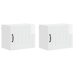 vidaXL Wall Cabinet LUCCA 2 pcs High Gloss White Engineered Wood
