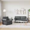 vidaXL Sofa 2 pcs Dark Grey