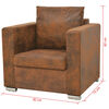vidaXL Sofa Set 2 Pieces Artificial Suede Leather
