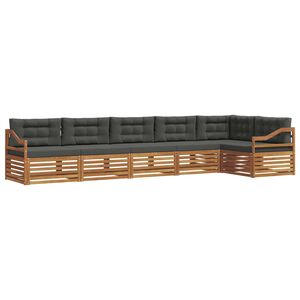 vidaXL Outdoor Sofa Set with Cushion 6 pcs Natural and Anthracite