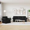 vidaXL Sofa 2 pcs Black 215 x 82 x 80 cm Fabric