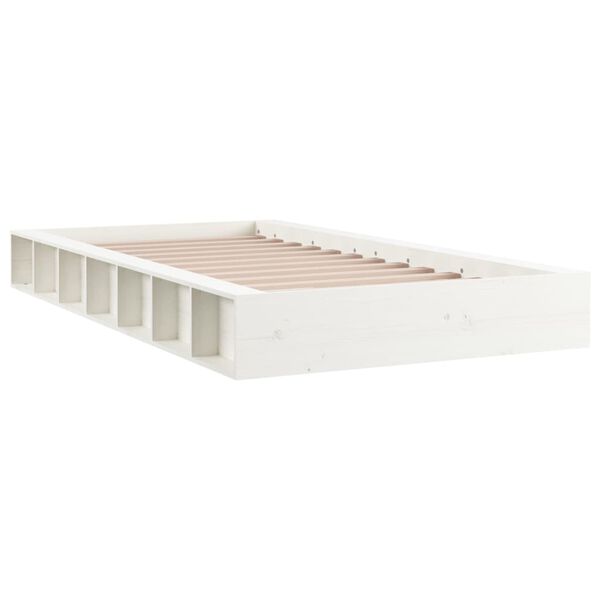 vidaXL Bed Frame without Mattress White 90x190 cm Single Single Solid Wood