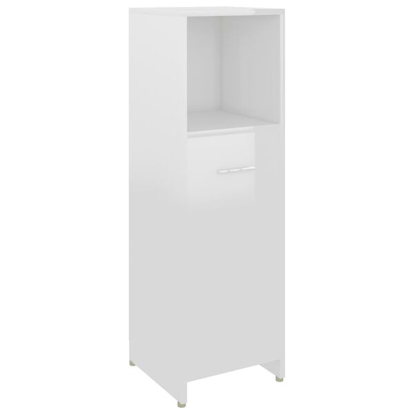 vidaXL Bathroom Cabinet High Gloss White 30x30x95 cm Engineered Wood