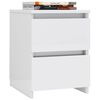 vidaXL Bedside Cabinet High Gloss White 30x30x40 cm Engineered Wood