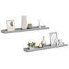 vidaXL Picture Frame Ledge Shelves 2 pcs Grey 60x9x3 cm MDF