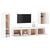 vidaXL TV Cabinets 4 pcs White Solid Wood Pine