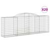 vidaXL Arched Gabion Baskets 20 pcs 300x50x100/120 cm Galvanised Iron