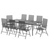 vidaXL 9 Piece Garden Dining Set Anthracite Steel