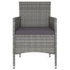 vidaXL 5 Piece Garden Dining Set Poly Rattan and Tempered Glass Grey