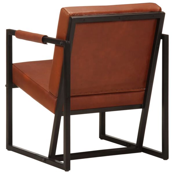 vidaXL Armchair Brown Real Leather