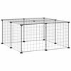vidaXL 12-Panel Pet Cage with Door Black 35x35 cm Steel