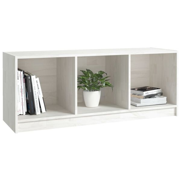 vidaXL TV Cabinet White 104x33x41 cm Solid Pinewood